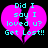 Two identical pixelated pink broken hearts with cyan text reading "Did I say I loved u? Get Lost!!" on a black background.