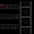 pixelated text and heart symbols in rainbow colors on black background, cycling through multiple states