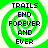 Four identical pixelated icons arranged in a , each featuring green and white spiral background with dark blue text reading "TRAILS END FOREVER AND EVER"