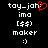 Two side-by-side pixel art images display identical text and symbols except for a red heart replacing the 'm' in 'tay-jah' on the left.