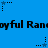 Blue background with repeated black text and star-shaped icons in various states of animation.