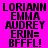 A static image with a bright pink background displays repeated text in black pixelated font, featuring names and 'ERIN= BFFFL!' across multiple