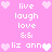Pixelated pink background with repeated white text and heart symbols arranged in a pattern