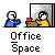 Animated contact sheet of 10 pixel-art frames showing two stick figures in an office setting with speech bubbles and changing text.