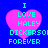 Four identical pixelated heart-shaped icons with cyan text on a blue background, each displaying 'I LOVE HALEY DICKERSOI FOREVER' in stacked lines.