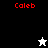 Red text 'Caleb' appears on four distinct backgrounds with a pixelated star icon changing from white to black.