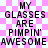 Pixelated text on a pink and white checkered background, repeated in two vertical with identical content