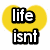 Yellow heart-shaped background with white text reading life isnt about finding yourself but creating yourself in black-outlined letters.