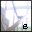 Pixelated scene with light blue vertical lines, a brownish curved shape on the left, and a black 'e' symbol at bottom right.