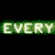 Animated contact sheet of green pixelated text frames with visible motion blur and dithering effects on a black background, displaying fragmented phrases that form "EVERYTHING THAT HAS A BEGINNING HAS AN END" across sampled animation frames.