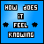 Blue background with pixelated text and symbols changing across frames; text reads 'HOW DOES IT FEEL KNOWING' and 'YOUR KILLING ME INSIDE??' with star and asterisk variations.
