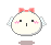 Pixelated angel icon with pink bow, white wings, and blush; displays multiple facial expressions including neutral, smiling, winking, and heart-eyed.