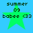 Green star-shaped icon with pixelated text 'summer', '09', and 'babee <33' on a light blue background, showing two states of animation.
