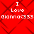 Red background with dark red diamond pattern, white text "I Love Gianna<333" repeated in four identical quadrants.
