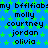 Blue background with green stars and repeated text names in black pixelated font across multiple