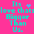 Cyan text on bright pink background reads "Its love that's bigger than Us." with a blue heart and blue pixelated sparkle in two variations.