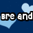 Pixelated blue background with light blue hearts, white text reading 'bre and becca' and 'BFFL!!!', and a gray rectangle on the right.