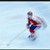 Pixelated static icon of a hockey player in mid-action on an ice rink, wearing red and blue uniform with white accents, holding a hockey stick.