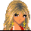 Pixel art contact sheet showing a blonde character in red attire with repeated "Blondie" text across multiple frames.