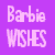 Pixel art contact sheet showing multiple frames of a Barbie-themed animated icon with text banner and character variations.