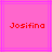 Two identical pink square with bright pink lines, each displaying red pixelated text reading Josifina