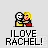 Pixel art of two figures embracing, one with a white mask and yellow shirt, the other with blonde hair and red top, with text below.