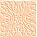 A static square image with a light peach background featuring symmetrical, swirling patterns in white and orange tones.
