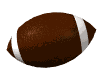 Brown football with white stripes and visible stitching on a white background.