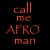 Two side-by-side pixelated text : left has red-brown text on black background reading 'call me AFRO man', right has bright green text on dark green background reading 'Original Icons .com'