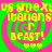 Four identical pixelated icons arranged in a , each featuring a green spiral background with yellow text and symbols