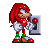 Red-haired character in red and white outfit repeatedly interacts with a gray wall-mounted device, showing motion from pressing to breaking it.