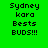 Green background with black text reading 'Sydney kara Bests BUDS!!!' in three , alternating pink and green horizontal bars across the image
