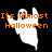 Pixelated ghost icon with orange text "Its Almost Halloween" on black background, showing three color variations of the same design.