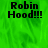 Green background with black text reading "Robin Hood!!!" in pixelated font, displayed across multiple