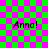 Green and pink checkered background with four identical pixelated 'Anna!' text elements arranged in a , each surrounded by faint gray lines