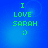 Blue background with green pixelated text reading "I LOVE SARAH :)" in four identical arranged in a