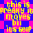 Pixelated yellow text on a pink and blue checkered background repeats 'this is freaky it moves by its self' in multiple with slight vertical shifts