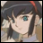 Anime-style character with dark hair and teal eyes, wearing a dark hat with red trim, against a black background with white text.