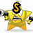 Yellow star-shaped character with orange base, holding black-and-white megaphone; text above head changes across from S to SaM then SaMi and SaMil-icious