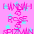 Pixelated pink text and cyan stars on a pink background, with repeated names and symbols in a pattern