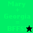 Green and black pixelated text displays 'Mary + Georgia = BFFS!' with a star symbol, presented in two color variations.