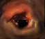 Animated sequence of a single eye's eyelid movement showing partial closure and full opening with a pinkish reflection in the pupil.