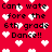 Red background with white pixelated hearts and black text reading 'Cant wate fore the 6th grade Dance!!' repeated in a pattern