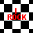 Four identical red 'I ROCK' text elements on black-and-white checkered backgrounds with varying patterns.