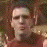 Four- of a person in red sleeveless shirt with changing facial expressions and background colors