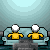 Animated sequence showing two figures on a couch reacting to an off-screen event with dialogue and visual effects.