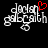 Pixelated text 'declan galecath' with a red heart symbol above the 'a' in 'declan', displayed on a black background.