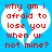 Blue background with two white heart shapes containing red pixelated text reading 'why am i afraid to lose you when ur not mine?' in a single frame.