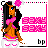 Animated contact sheet of a pixel-art doll icon with changing text and pose across 12 frames, featuring a character in pink swimwear against white background.