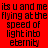 Red background with black text reading 'its u and me flying at the speed of light into eternity' in a pixelated font, displayed across multiple overlapping